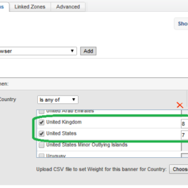 Set weight for banners by country wise on revive adserver