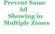 Prevent Same Ad Showing in Multiple Zones in Revive Adserver